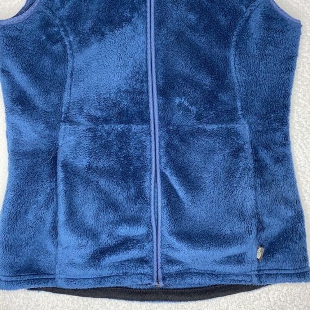The North Face Fuzzy Blue Fleece Vest: Size Small - Picture 5 of 9